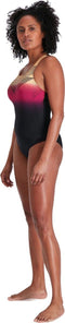 Speedo Digital Placement Medalist - Sportbadpak - Nauwsluitende pasvorm - Zwart - Geel - Roze - Maat 40