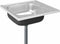 vidaXL - Gootsteen - met - afvoerset - 600x600x155 - mm - roestvrij - staal - zilver