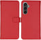 Selencia Samsung Galaxy S23 FE - Echt Lederen Bookcase - 3 Pashouders - Rood