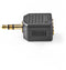 Nedis CAGP22945BKG - 3.5mm stereo stekker - 2x 3.5mm stereo kontra stekker - Zwart