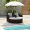 vidaXL - Tuinbed - met - parasol - poly - rattan - bruin