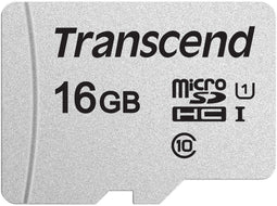 Transcend microSDHC 300S - 16GB - Hoge lees-/schrijfsnelheid