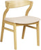 YUBA - Eetkamerstoel set van 2 - Lichthout/Beige - Bouclé