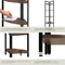 Tectake Hoekkast Castlebar - Staande kast - 5 niveaus - 30 x 30 x 150 cm - Zwart stalen frame (Donkerbruin)
