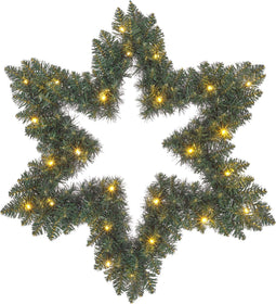 Black Box Trees Kerstkrans Ster met LED Verlichting - Ø60 cm - Groen