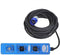 ProPlus CEE 3-weg Stekkerdoos - 20 Meter - 2x Schuko + 1x2-USB - Blauw