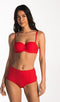 CYELL SCARLETT - Dames Bandeau Bikinitop - Voorgevormd met Beugel - Rood