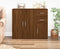 vidaXL - Dressoir - 91x29,5x75 - cm - bewerkt - hout - bruin - eikenkleur
