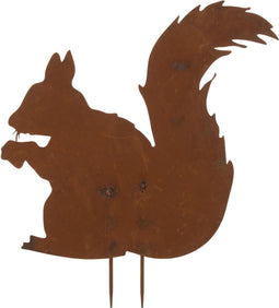 J-Line decoratie Tuin Eekhoorn - ijzer - roest - large - 2 stuks