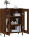 vidaXL - Dressoir - 69,5x34x90 - cm - bewerkt - hout - bruin - eikenkleur
