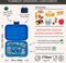 Yumbox Original - lekvrije Bento box lunchbox - 6 vakken - Surf Blue / Race Cars tray