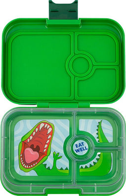 Yumbox Panino - lekvrije Bento box broodtrommel - 4 vakken - Jurassic Green / Dinosaur tray