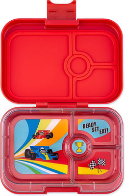 Yumbox Panino - lekvrije Bento box broodtrommel - 4 vakken - Roar Red / Race Cars tray