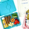 Yumbox Snack - lekvrije Bento box lunchbox - 3 vakken - Misty Aqua / Rainbow tray