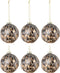 J-Line kerstbal Touwen - glas - zwart/brons/grijs - small - doos van 6