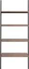 vidaXL - Ladderrek - met - 4 - schappen - 64x34x150,5 - cm - donkerbruin - en - zwart