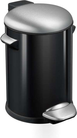 EKO - Belle Deluxe pedaalemmer 3 liter - Steel Plastic - zwart glanzend, mat RVS - Prullenbak