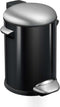 EKO - Belle Deluxe pedaalemmer 3 liter - Steel Plastic - zwart glanzend, mat RVS - Prullenbak