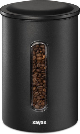 Xavax Koffieblik 1,3 kg - Luchtdicht - Kijkvenster - Zwart
