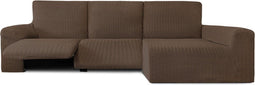 Hoes voor chaise longue met lange armleuning rechts Eysa JAZ Bruin 180 x 120 x 360 cm