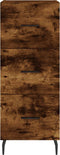vidaXL - Dressoir - 34,5x34x90 - cm - bewerkt - hout - gerookt - eiken