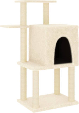vidaXL - Kattenmeubel - met - sisal - krabpalen - 97 - cm - crèmekleurig