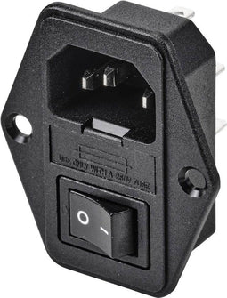 TRU COMPONENTS TC-10088400 Apparaatstekker (koud) Stekker, inbouw verticaal Totaal aantal polen: 3 10 A Zwart 1 stuk(s)