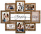 ZEP - Houten Multi Fotolijst Chieri bruin met metalen tekst Family voor foto's 4x 10x15 en 4x 13x18 (afmeting 68x56 cm) - UT832