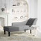 vidaXL - Chaise - longue - met - rechterarmleuning - stof - donkergrijs