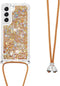 Lunso - Geschikt voor Samsung Galaxy S23 Plus / S23+ - Telefoonhoes met koord - Glitter Goud