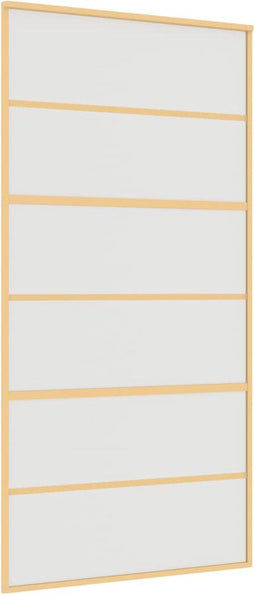 vidaXL - Schuifdeur - 102,5x205 - cm - mat - ESG-glas - en - aluminium - goudkleurig