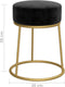 vidaXL - Hocker - rond - fluweel - zwart