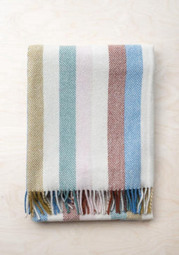 Plaid Regenboog Gestreept (Rainbow Stripe) - 145x190 - Gerecycled Wol - TBCo Scotland