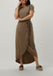 Object Objannie Nadia S/s Dress - Midi Jurk Dames - Bruin - Maat XS