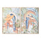 Schilderij Home ESPRIT Blauw Bruin Groen Beige Tropisch chica 80 x 3,5 x 120 cm (2 Stuks)