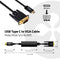 Club 3D CAC-1512 - USB Type C naar VGA Actieve Kabel - 5m - Zwart