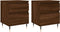 vidaXL - Nachtkastjes - 2 - st - 40x35x50 - cm - bewerkt - hout - bruin - eikenkleur