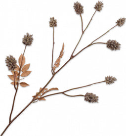 Silk-ka Kunstbloem-Zijden Bloem-Kunsttak Distel Tak Grijs 118 cm