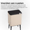 AKSA Home® Touch Bin Prullenbak – Vuilnisbak - Prullenbak afvalscheiding - Afvalscheidingprullenbakken - Afvalbak - 36L - Beige