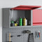 vidaXL - Wandgemonteerde - Gereedschapskast - met - Gasveerdeur - Rood, - 50x25x35 - cm