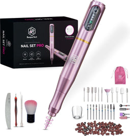 Beeperfect® Elektrische Nagelvijl Pro - Draadloos - 25 Bitjes en 66 Schuurrolletjes - Roze (96-delig)