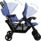 vidaXL - Tweelingkinderwagen - tandem - staal - marineblauw