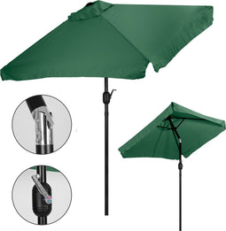 Rechthoekige tuinparasol - groen - kantelbaar - 200x140 cm