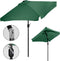 Rechthoekige tuinparasol - groen - kantelbaar - 200x140 cm
