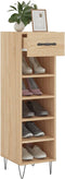 vidaXL - Schoenenkast - 30x35x105 - cm - bewerkt - hout - sonoma - eikenkleurig