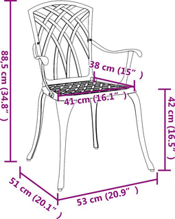 vidaXL - Tuinstoelen - 2 - Stuks - Groene - Gietaluminium