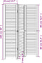 vidaXL - Kamerscherm - met - 3 - panelen - massief - paulowniahout - zwart