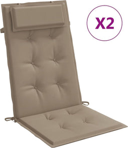 vidaXL - Stoelkussens - 2 - st - hoge - rug - oxford - stof - taupe