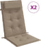 vidaXL - Stoelkussens - 2 - st - hoge - rug - oxford - stof - taupe
