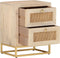 vidaXL - Nachtkastje - 40x30x50 - cm - massief - mangohout - en - ijzer